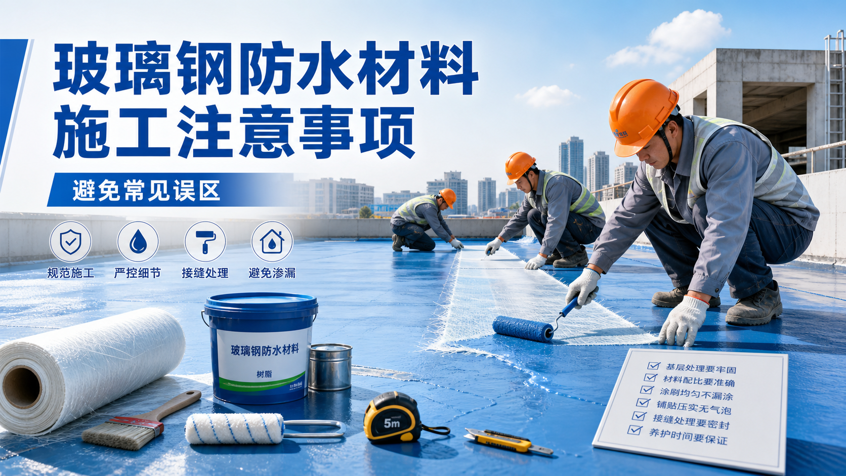 玻璃钢防水材料施工注意事项,避免常见误区 红河 版